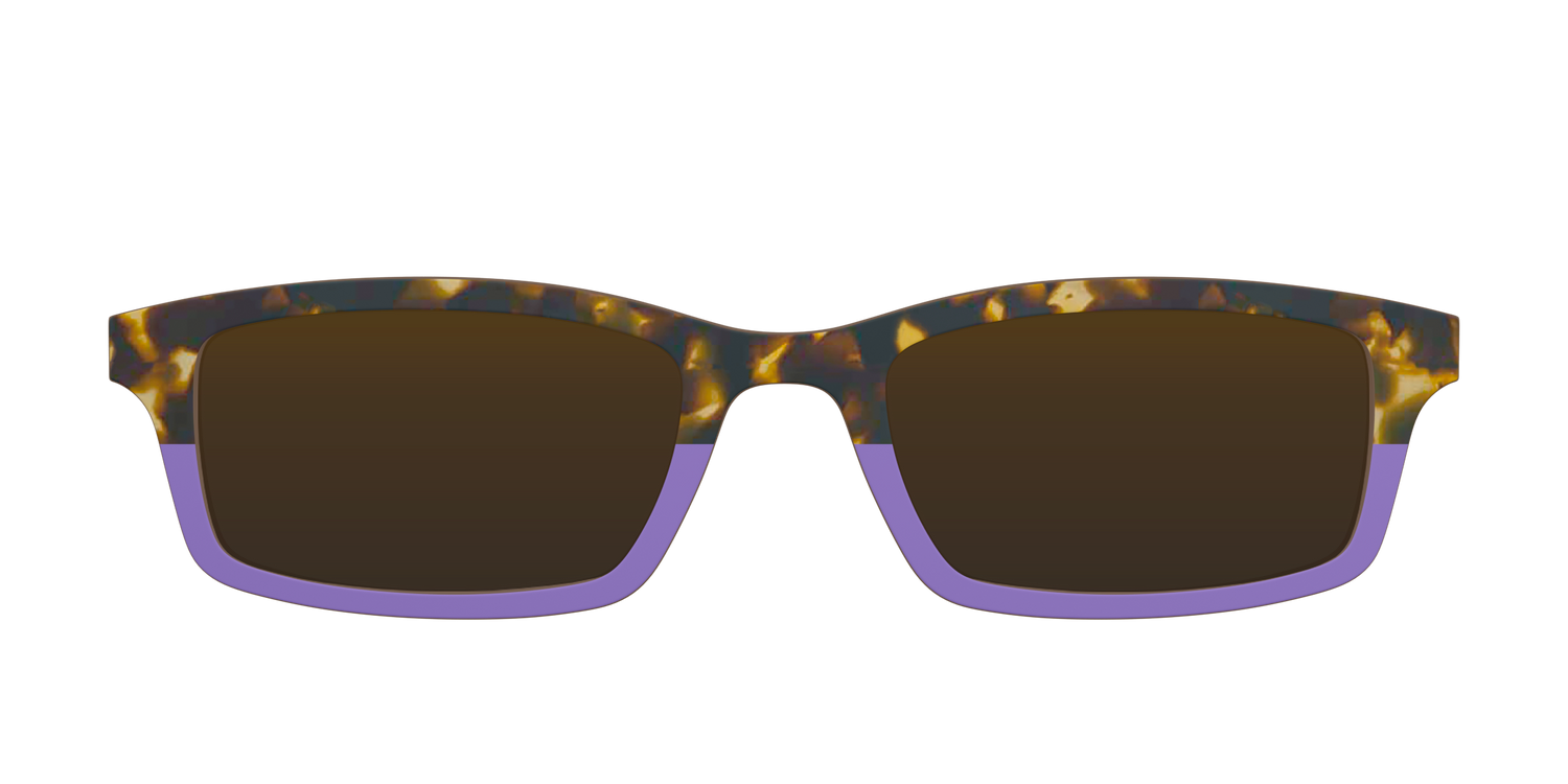 The Polarized Lavender Tortoise Split Sun Top - Front Top Image - Pair Eyewear