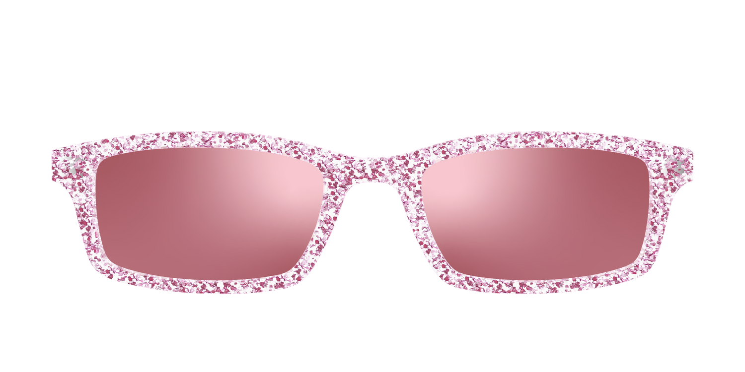 The Polarized Rose Gold Sparkle Sun Top - Front Top Image - Pair Eyewear