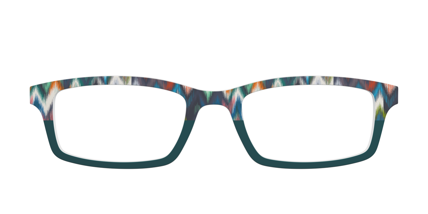 The Teal Ikat Split - Front Top Image - Pair Eyewear