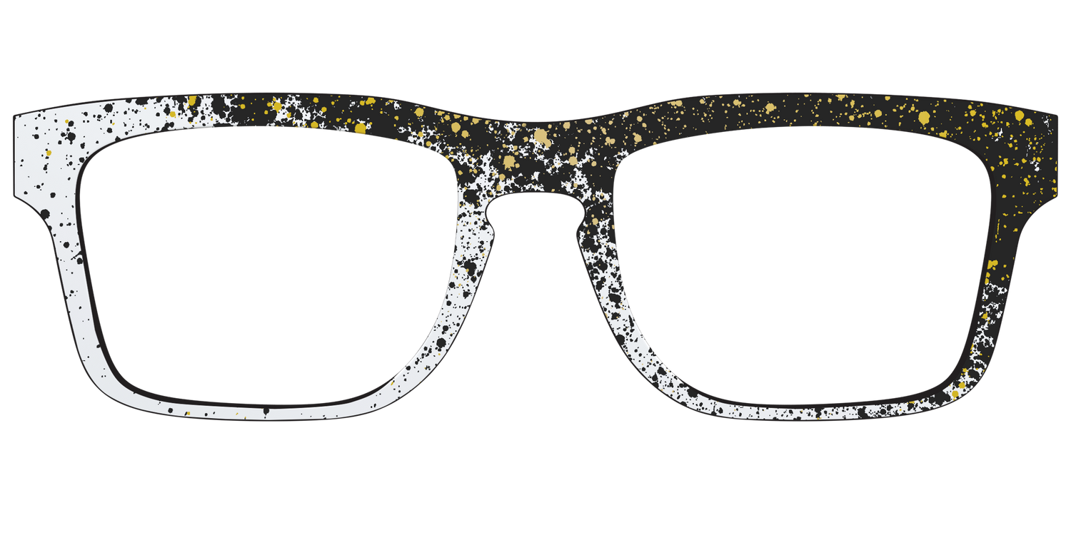 The Black & White Splatter - Front Top Image - Pair Eyewear