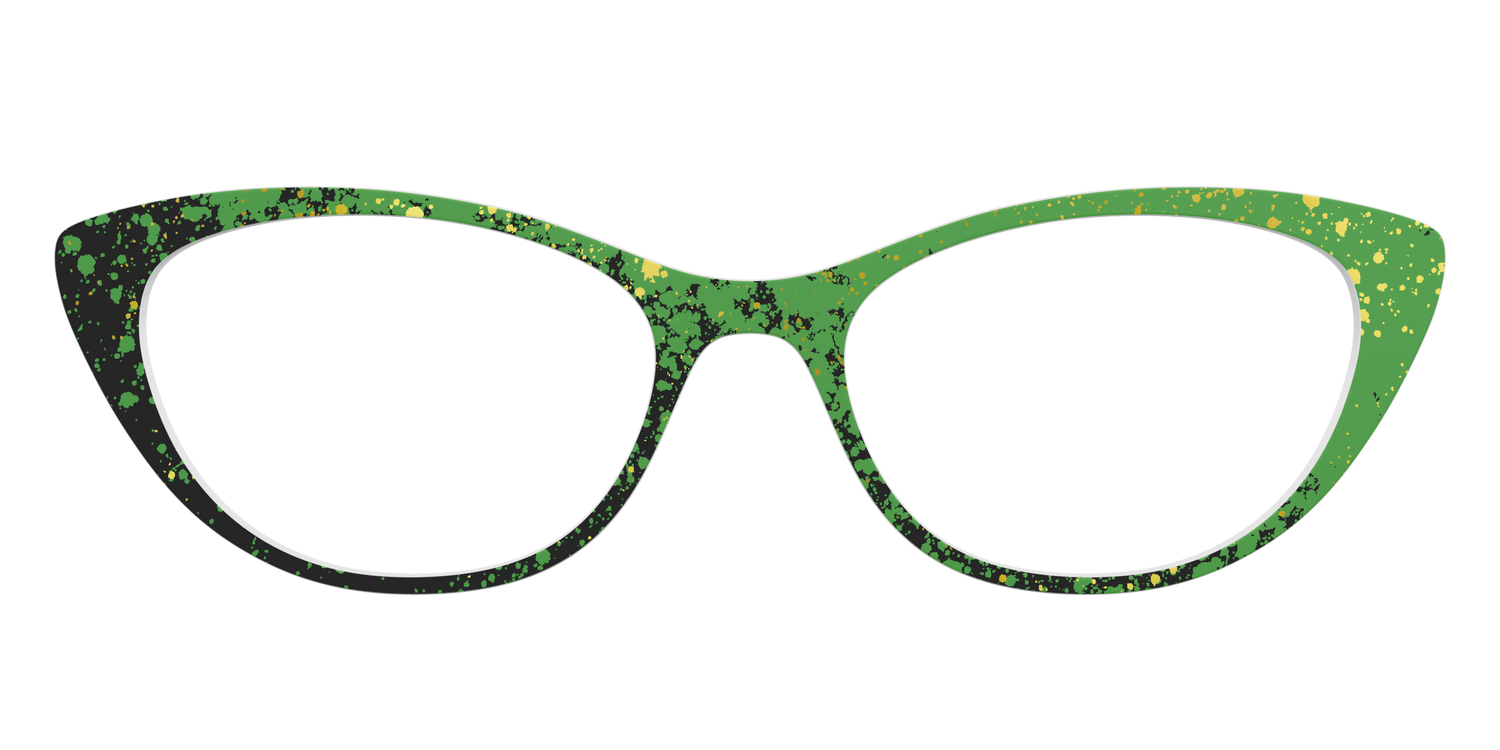 The Green Splatter - Front Top Image - Pair Eyewear