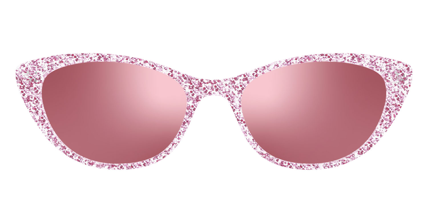 The Polarized Rose Gold Sparkle Sun Top - Front Top Image - Pair Eyewear