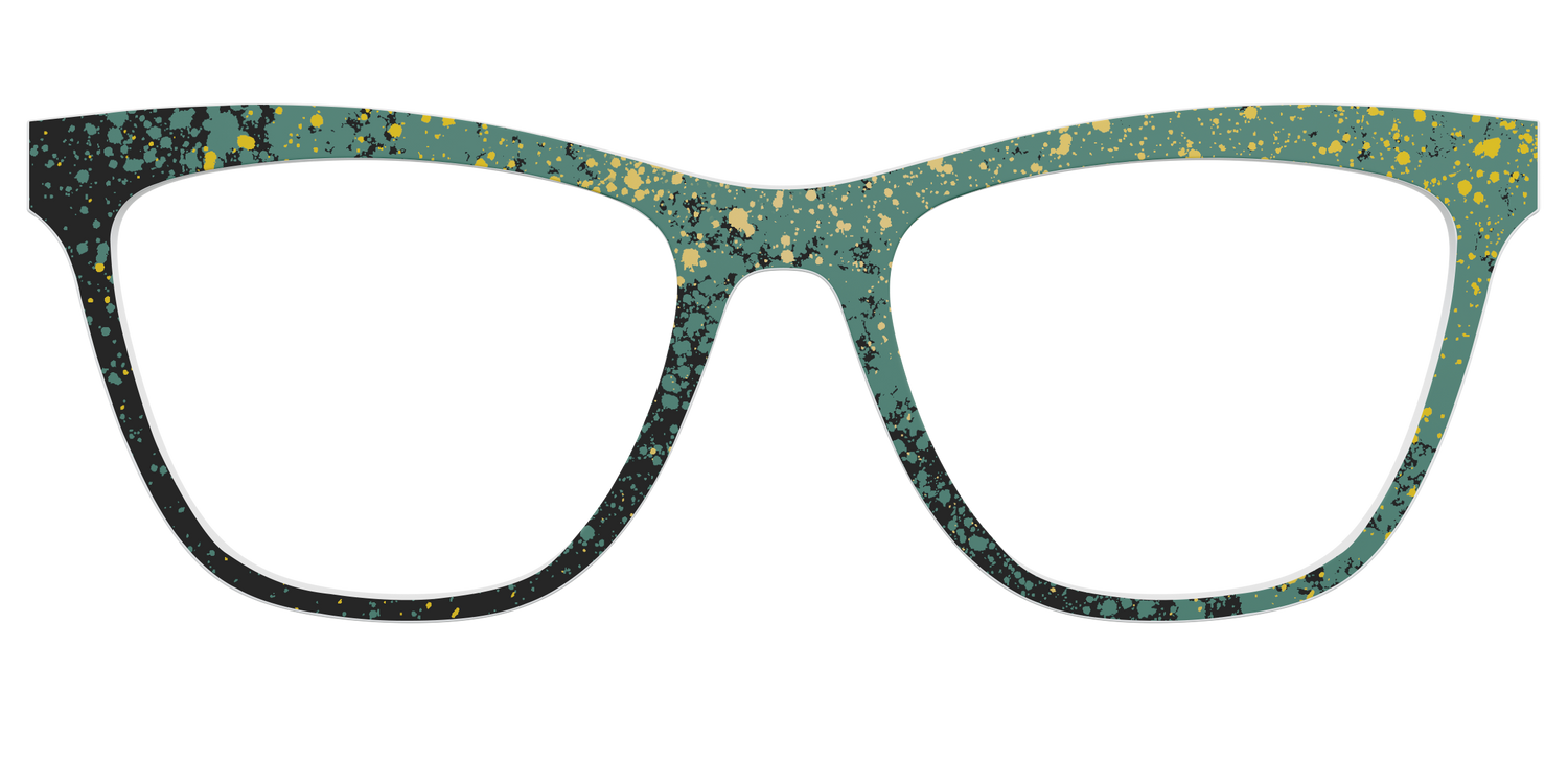 The Green Splatter - Front Top Image - Pair Eyewear