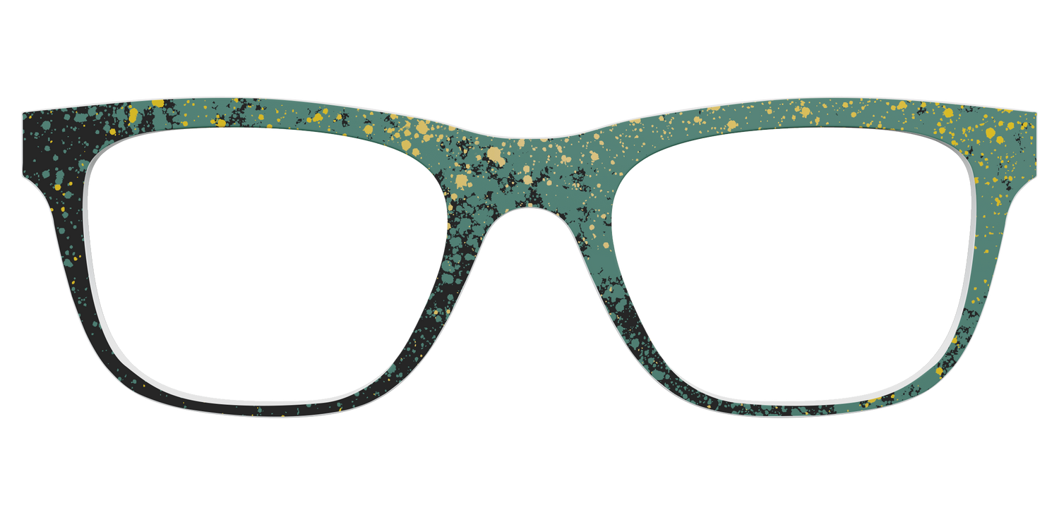 The Green Splatter - Front Top Image - Pair Eyewear