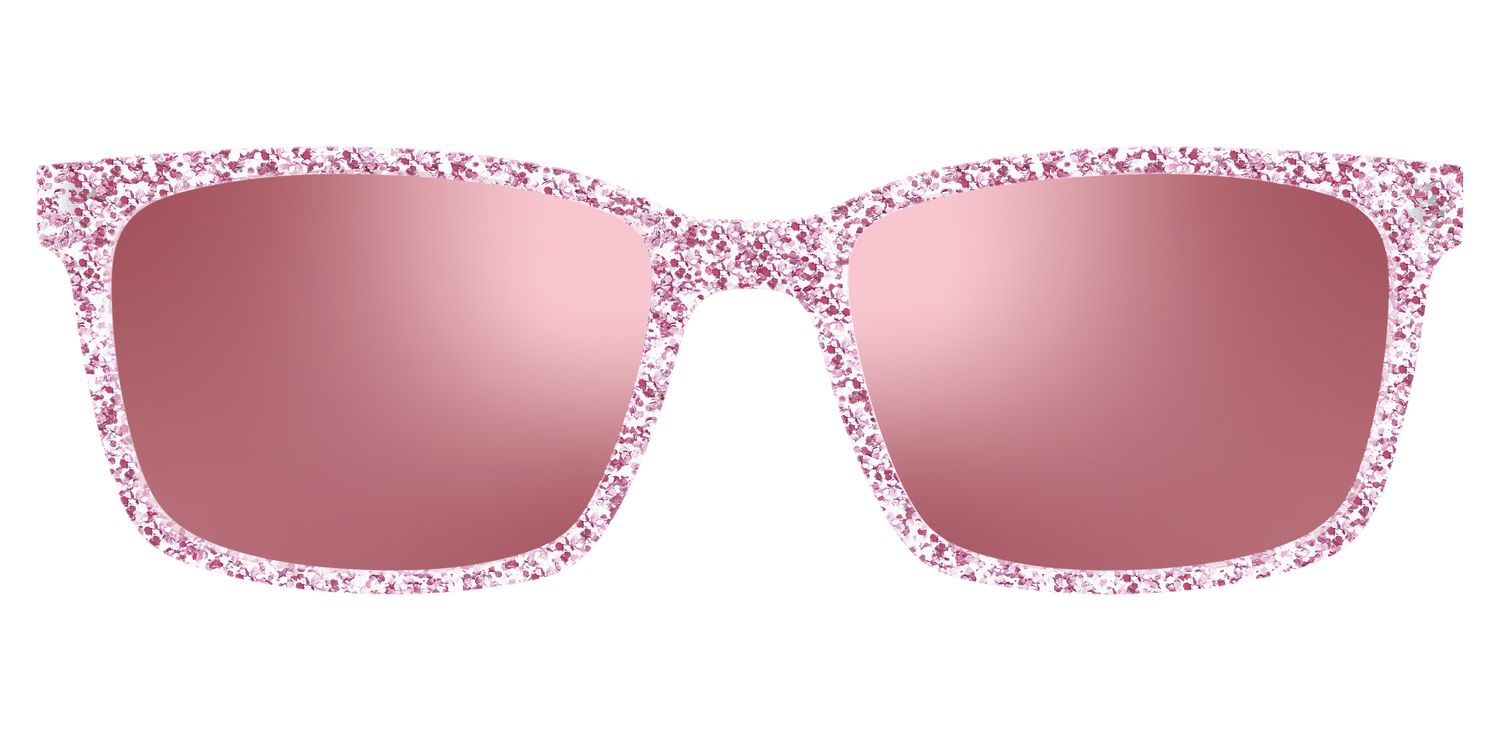 The Polarized Rose Gold Sparkle Sun Top - Lifestyle Kirby Top Image - Pair Eyewear