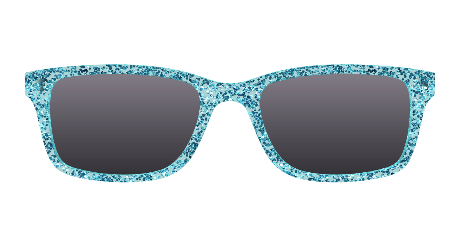 The Polarized Aquamarine Sparkle Sun Top - Front Top Image - Pair Eyewear