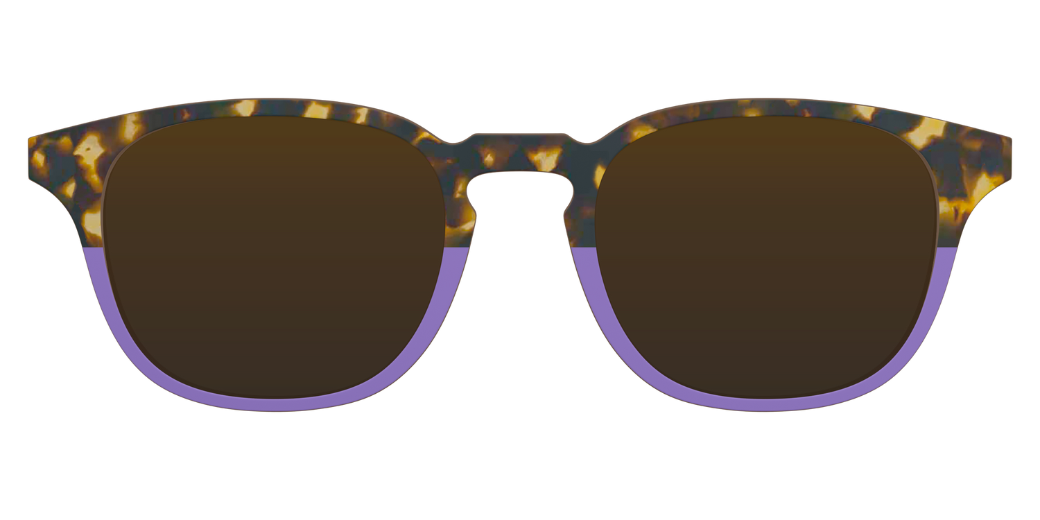 The Polarized Lavender Tortoise Split Sun Top - Front Top Image - Pair Eyewear