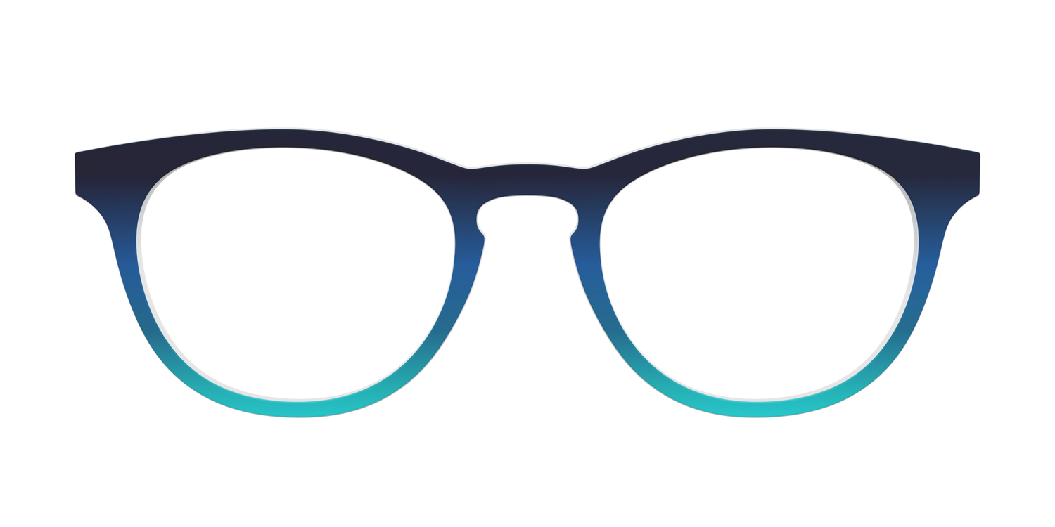 The Royal Blue to Seafoam Gradient - Front Top Image - Pair Eyewear