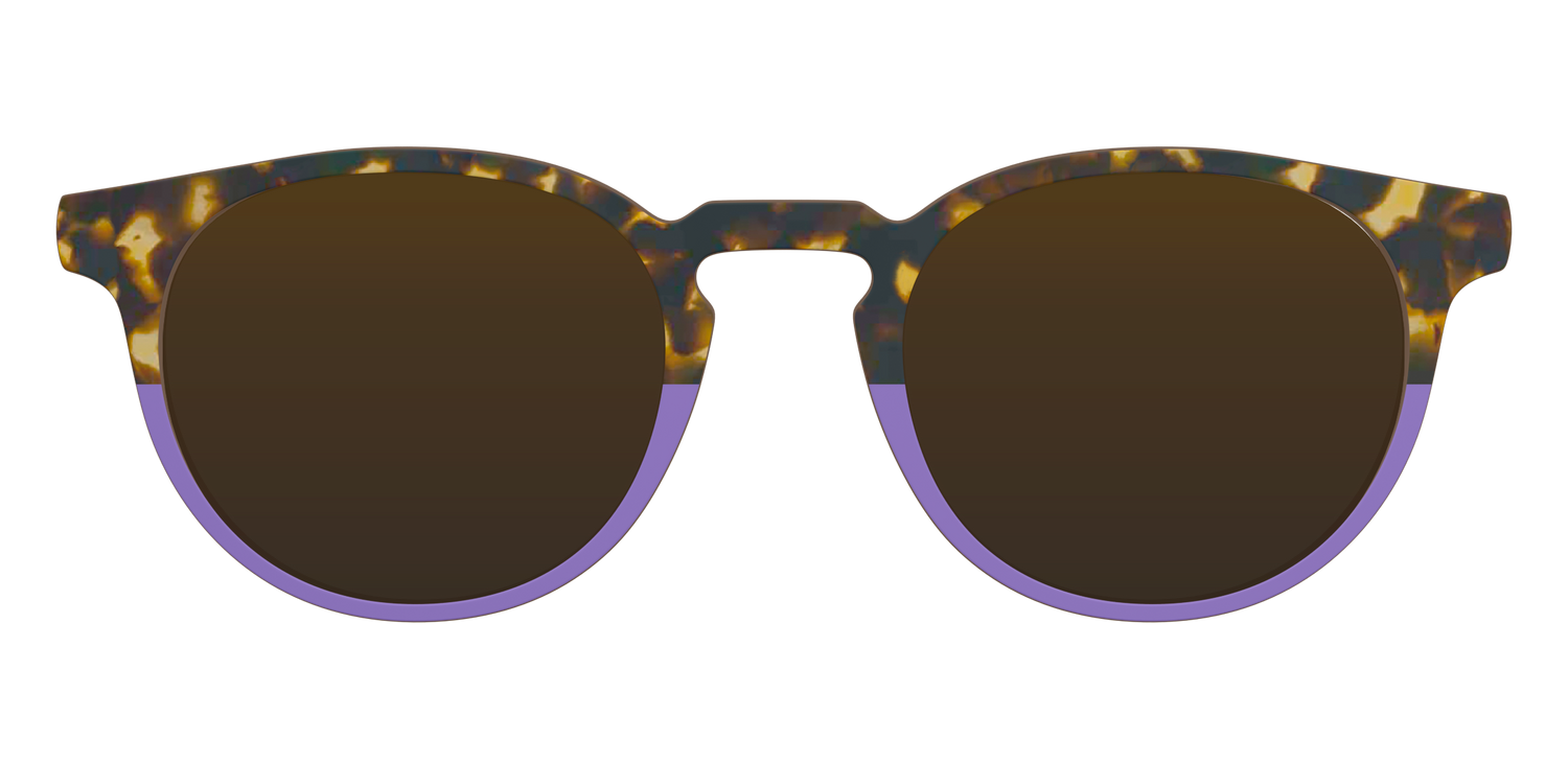 The Polarized Lavender Tortoise Split Sun Top - Front Top Image - Pair Eyewear