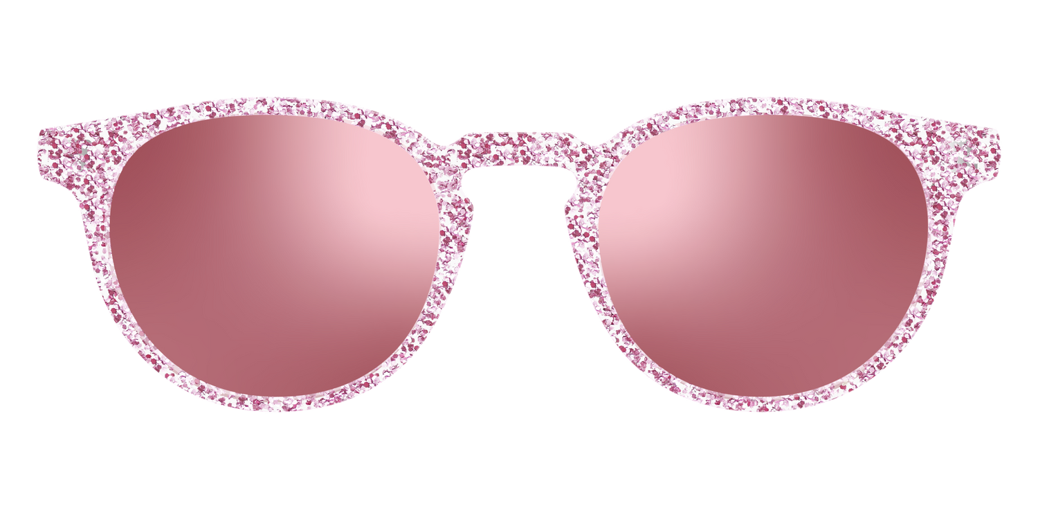 The Polarized Rose Gold Sparkle Sun Top - Front Top Image - Pair Eyewear