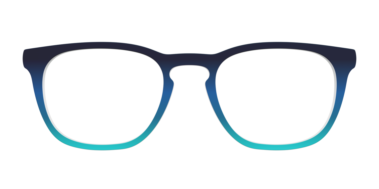 The Royal Blue to Seafoam Gradient - Front Top Image - Pair Eyewear