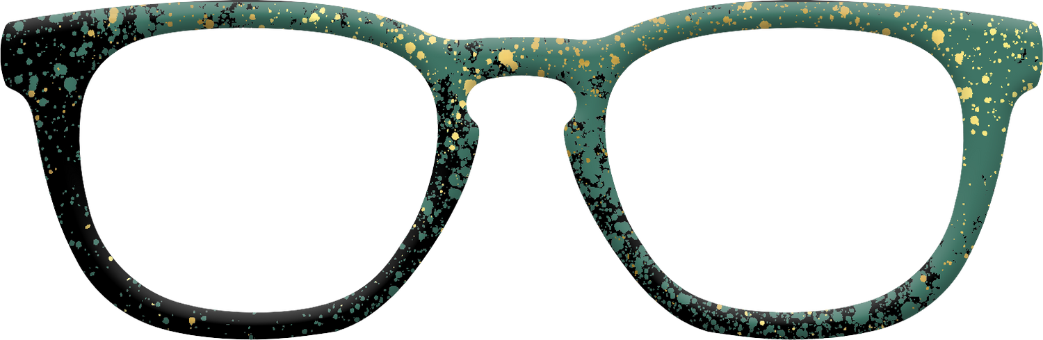 The Green Splatter - Front Top Image - Pair Eyewear