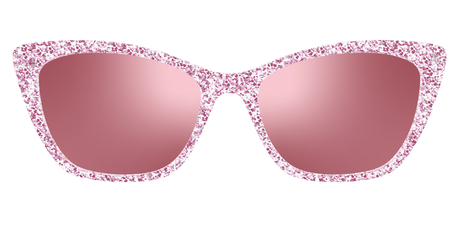 The Polarized Rose Gold Sparkle Sun Top - Front Top Image - Pair Eyewear
