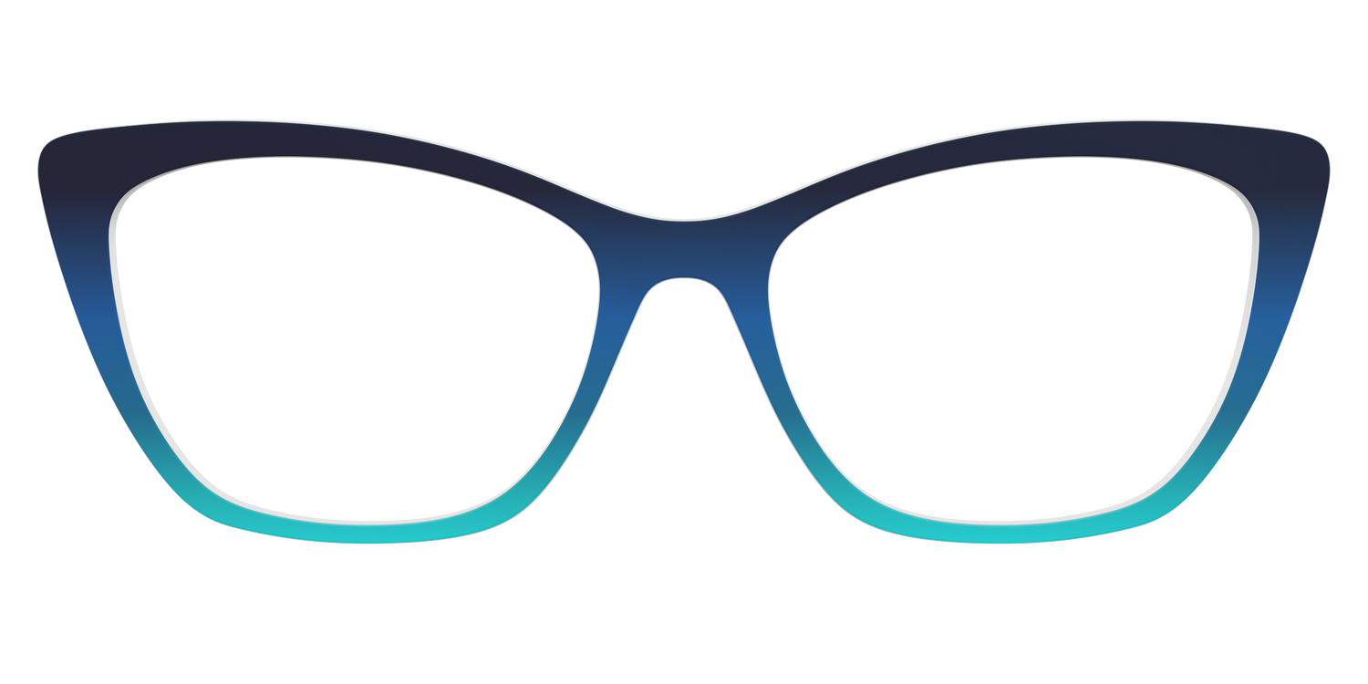The Royal Blue to Seafoam Gradient - Front Top Image - Pair Eyewear
